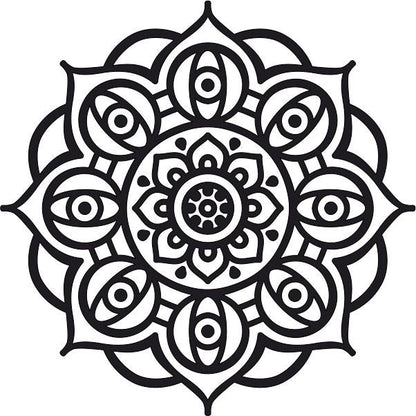 Mandala homokkép csomag tartalom és sablonkép mintával.