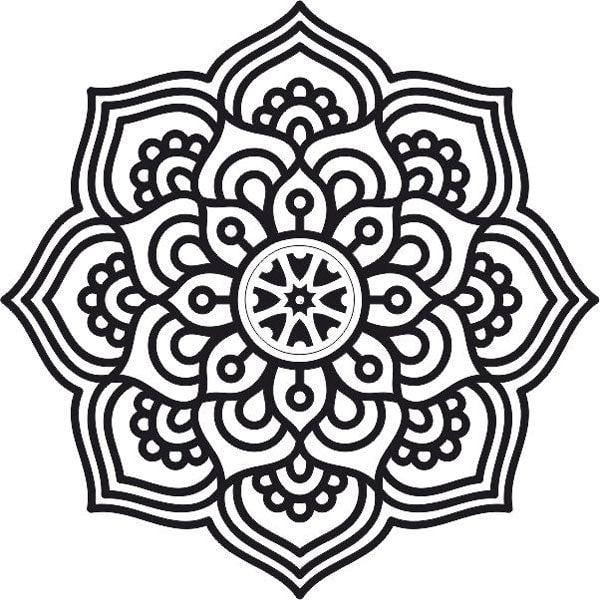 Mandala 3 sand art template with intricate floral design for creative coloring.