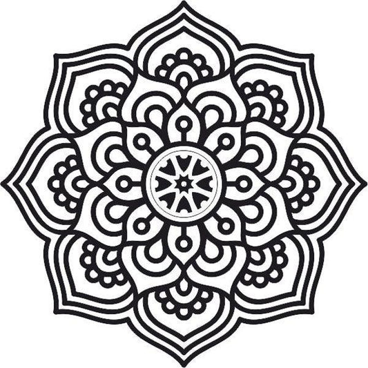 Mandala 3 sand art template with intricate floral design for creative coloring.