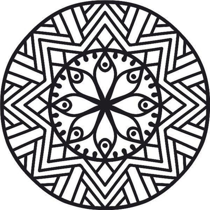Mandala 4 homokkép stencil for sand art educational activity.