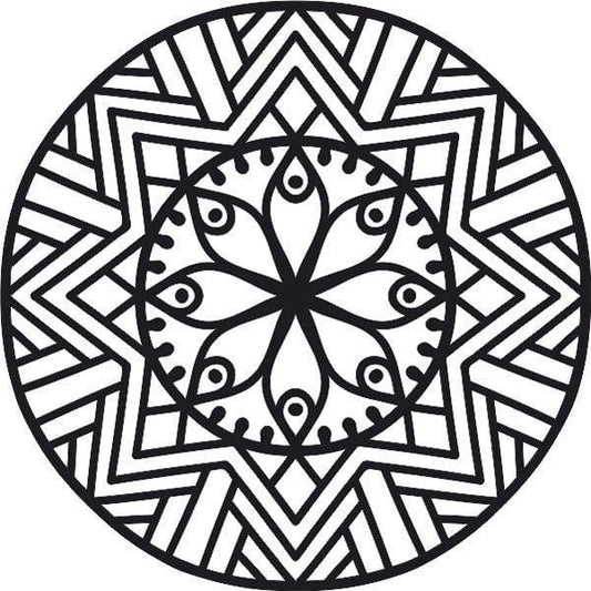 Mandala 4 homokkép stencil for sand art educational activity.