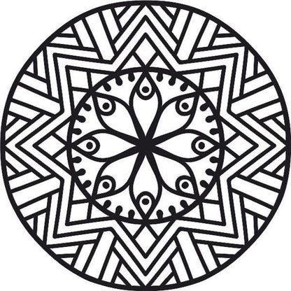 Mandala sand art kit package with 5 templates and colorful sand for creative activities.