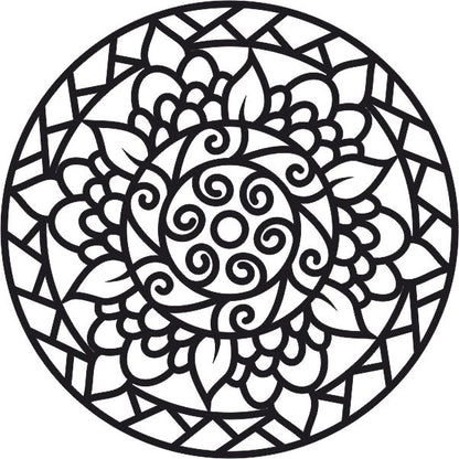 Mandala 6 design for sand art activity template.