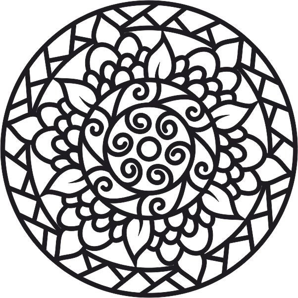Mandala design template for sand art kit.