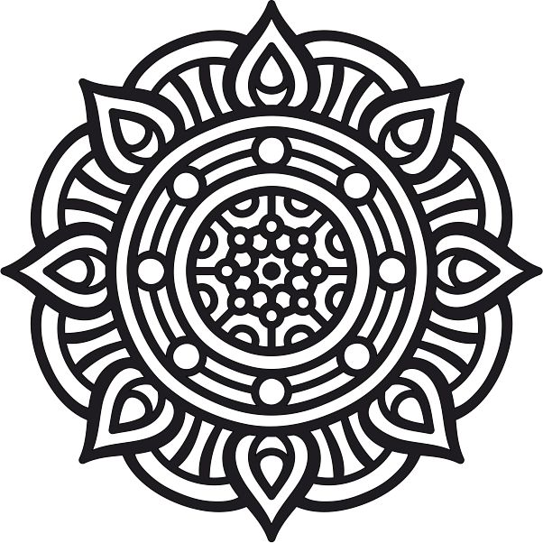 Mandala 9 sand art design template with intricate patterns for creative sand painting.