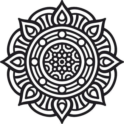Mandala design template for sand painting in Mandala homokkép csomag set.
