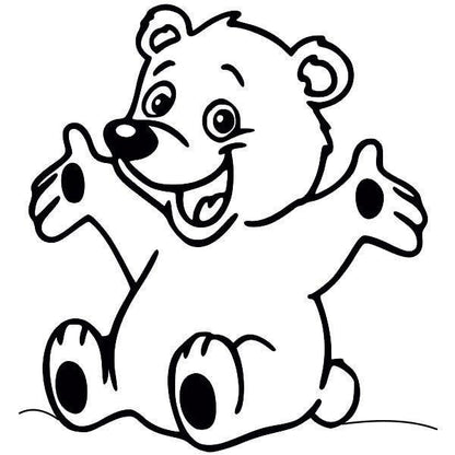 Bear sand art template for creative kids' activity.