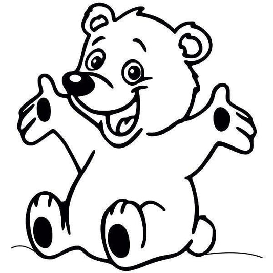 Bear sand art template for creative kids' activity.