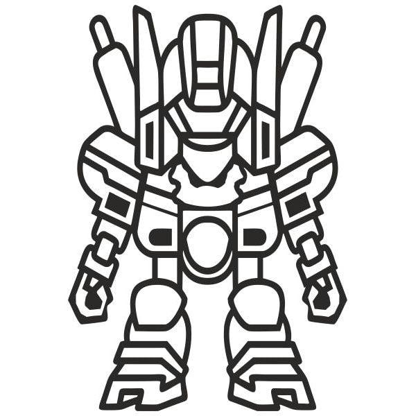 Robot 2 sand art template with detailed outline for creative sand painting activities.
