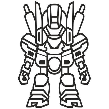 Robot 2 sand art template with detailed outline for creative sand painting activities.