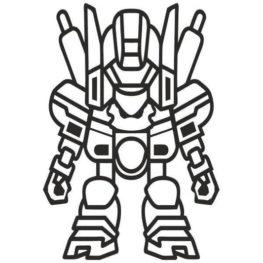 Robot 2 sand art template with detailed outline for creative sand painting activities.
