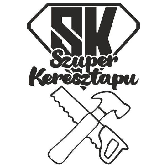 Szuper Keresztapu homokkép logo design with tools.