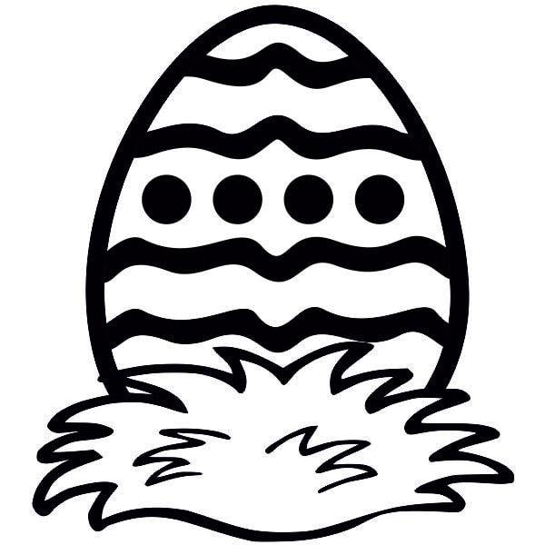 Easter egg in grass sand painting template.