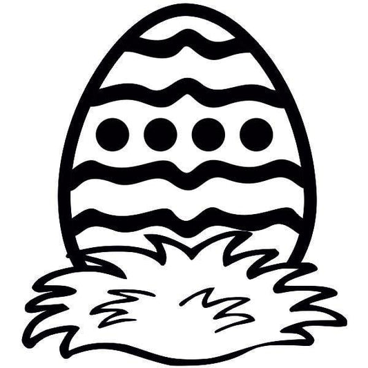 Easter egg in grass sand painting template.