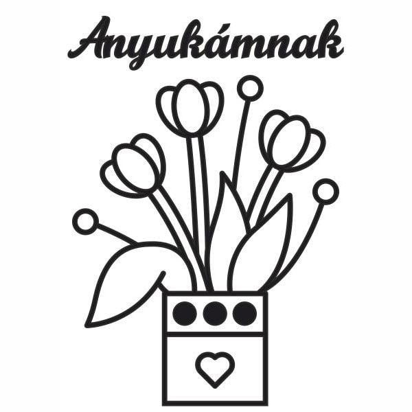 Tulipán anyukámnak homokkép sablonkészlet gyerekeknek, kreatív homokfestés.