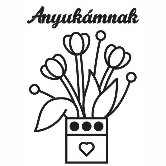 Tulipán anyukámnak homokkép sablonkészlet gyerekeknek, kreatív homokfestés.