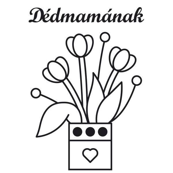 Tulipánok Dédmamának homokkép sablonkép fekete-fehér mintával.