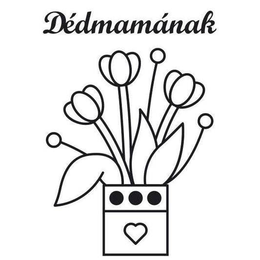 Tulipánok Dédmamának homokkép sablonkép fekete-fehér mintával.