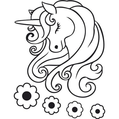 A4-sized unicorn and flower sand art template from Lovak homokkép csomag.