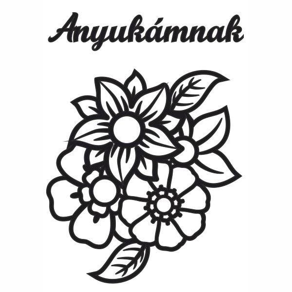 Homokkép virág mintával anyukáknak, kreatív sablon.